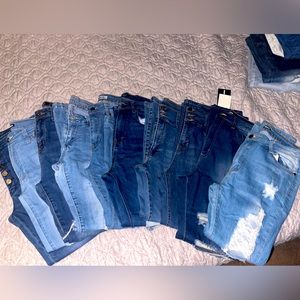 10 pair of fashion nova distressed jeans